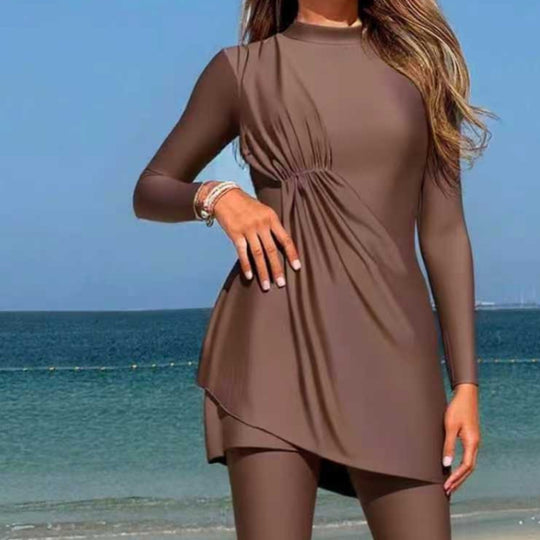 Damen Modischer Sportbadeanzug mit asymmetrischem Rock R&B