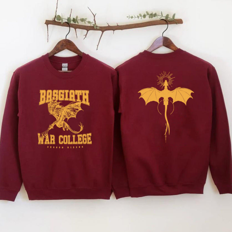 Damen Sweatshirt mit kreativem Drachenmotiv und einzigartigem College-Design R&B