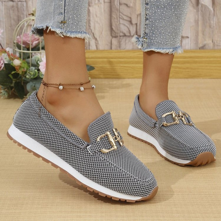 Damen Atmungsaktive Slip-On Loafers mit modischem Netzdesign R&B