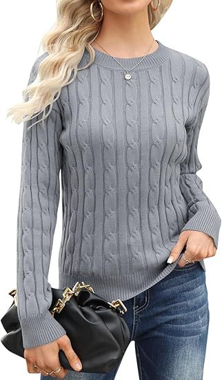 Damen klassischer Strickpullover mit Zopfdesign R&B