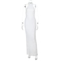 Damen elegantes Wickelmaxikleid mit hochgeschlossenem Design R&B