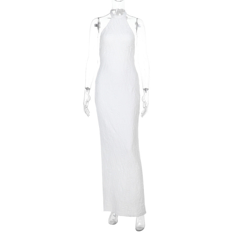 Damen elegantes Wickelmaxikleid mit hochgeschlossenem Design R&B