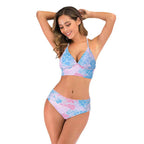 Damen Bikini-Set mit verstellbaren Trägern und modischem Schuppendesign R&B