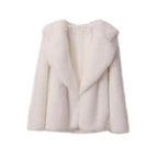 Damen Modische und kuschelige Kunstpelzjacke mit schickem Revers R&B