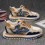 Damen Sportliche Sneaker mit buntem Ethno-Muster und flexibler Sohle R&B