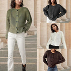 Damen Grobstrickjacke mit durchbrochenem Design und lässigem Schnitt