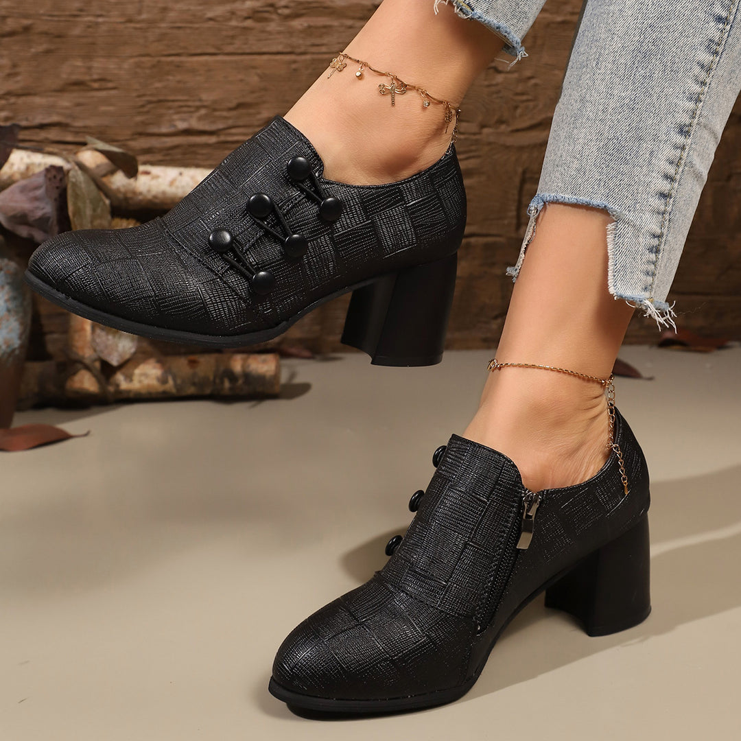 Damen elegante Stiefeletten mit modischem Knopfdesign R&B