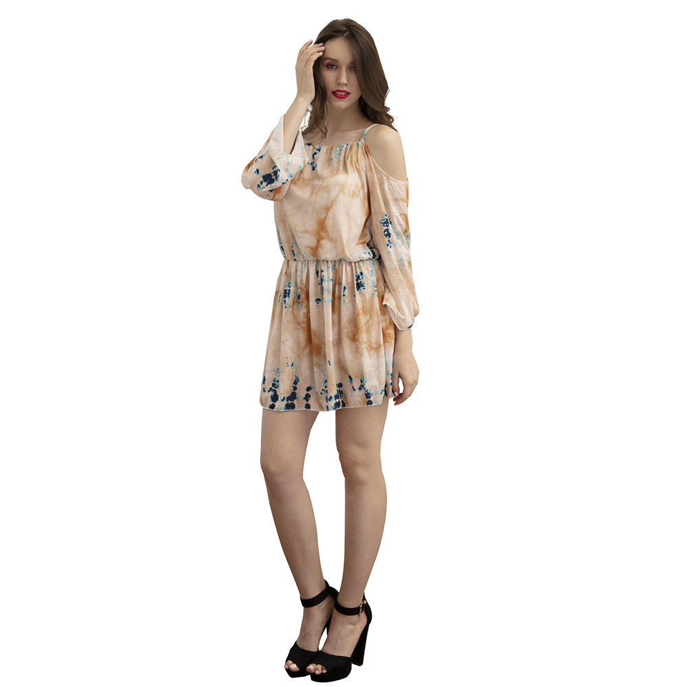 Damen Freizeitkleid mit schulterfreiem Design und elegantem A-Linien Schnitt R&B