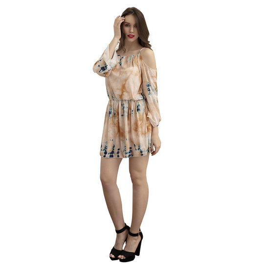 Damen Freizeitkleid mit schulterfreiem Design und elegantem A-Linien Schnitt R&B