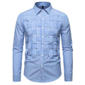 Herren elegantes Hemd mit strukturiertem Streifenmuster R&B