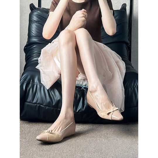 Damen flache Ballerinas mit eleganter Schleifenapplikation R&B