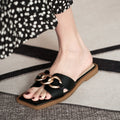 Damen modische Zehensteg-Sandalen mit dekorativem Kettenakzent R&B