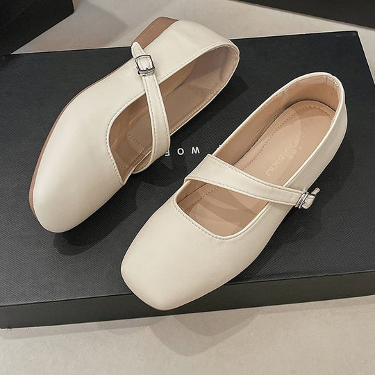 Damen bequeme Ballerinas mit verstellbarem Riemen R&B
