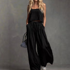 Damen Sommerliches Freizeit-Set mit weitem Oberteil und lässiger Hose R&B