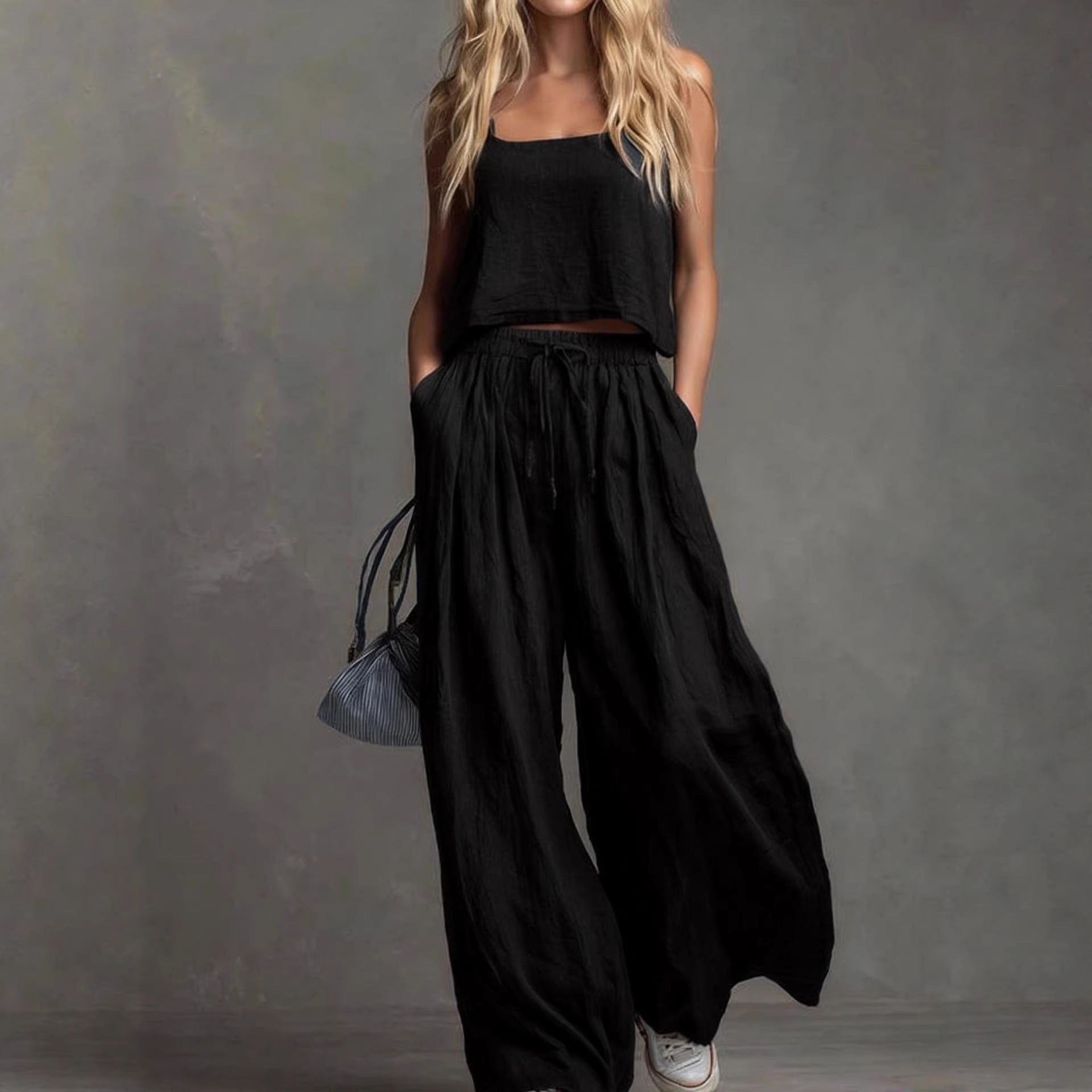 Damen Sommerliches Freizeit-Set mit weitem Oberteil und lässiger Hose R&B