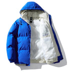 Damen isolierte Winterjacke mit künstlerischem Print und verstellbarem Kapuzensystem
