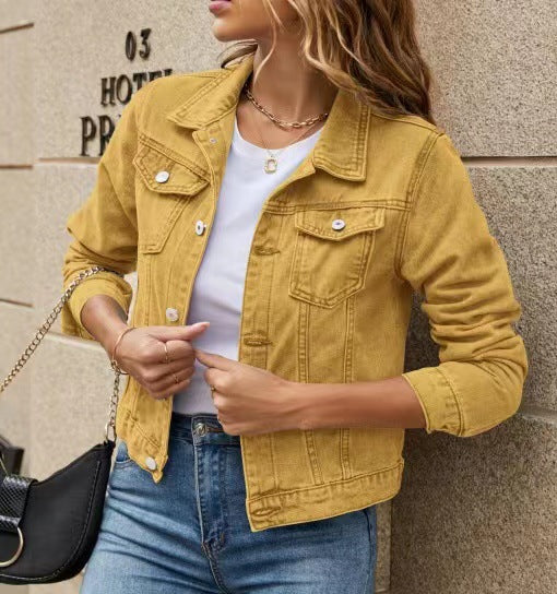 Damen trendige Jeansjacke im lässigen Schnitt R&B