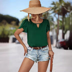 Damen Bluse mit fließendem Schnitt und verspielten Rüschendetails R&B