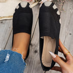 Damen komfortable Slipper mit innovativem Strickdesign R&B