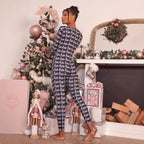Damen Gemütlicher Jumpsuit mit Weihnachtsmotiv und langer Arm