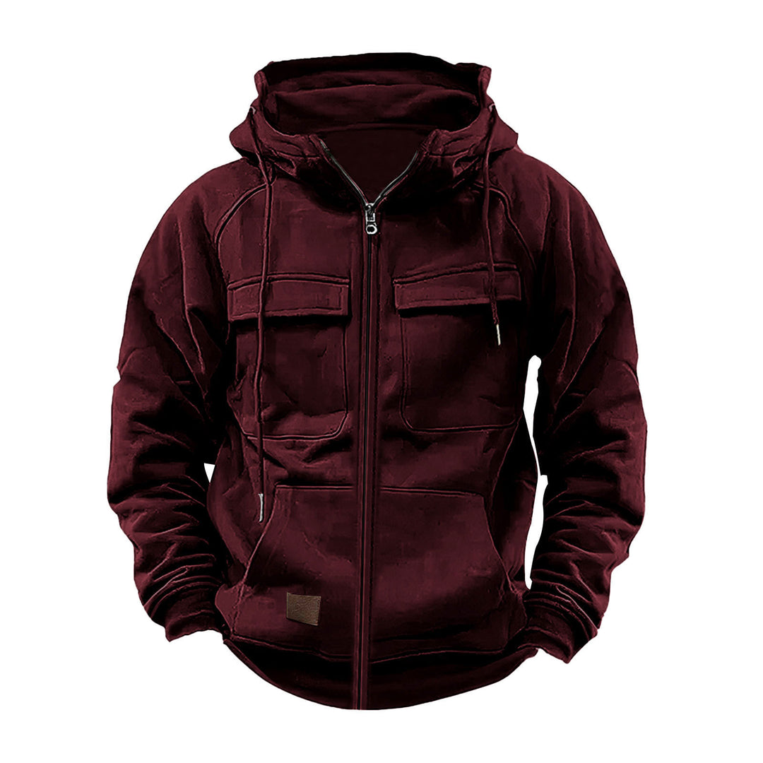 Herren Fleecejacke mit hohem Kragen und praktischen Taschen R&B