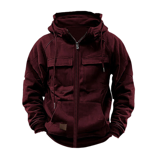 Herren Fleecejacke mit hohem Kragen und praktischen Taschen R&B