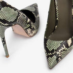 Femme Spitz-Zehen High-Heeled Python-Print Pumps R&B