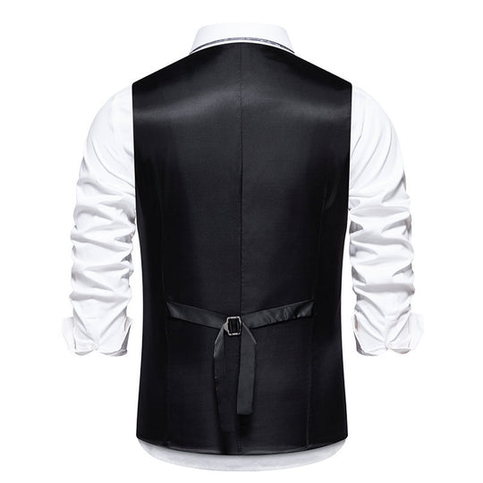 Herren elegante Anzugweste mit moderner Struktur und feinem Karomuster R&B