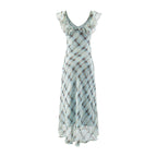 Damen Maxikleid mit feinen Rüschendetails und eleganten BindR&Bändern R&B