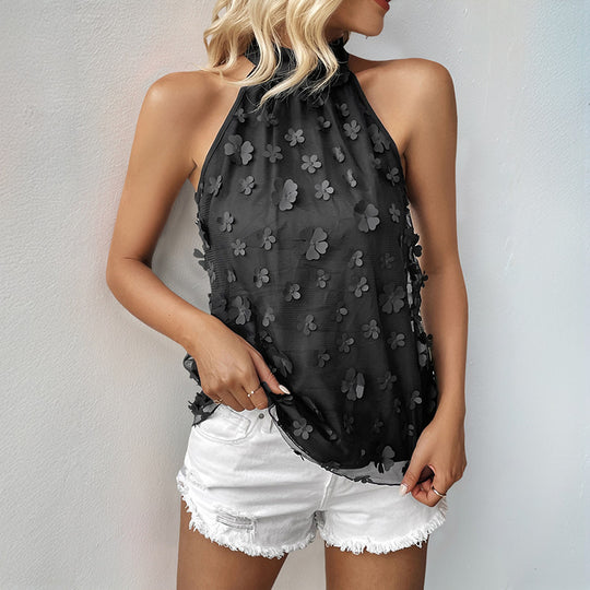 Damen Blusenshirt mit modischem Stehkragen und floralem 3D-Design R&B