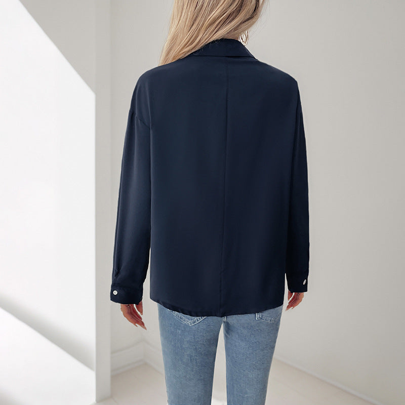 Damen elegante Bluse mit dekorativer Faltenstruktur R&B
