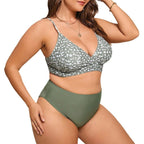 Damen Bikiniset mit Blumenmuster und hohem Taillenbereich R&B
