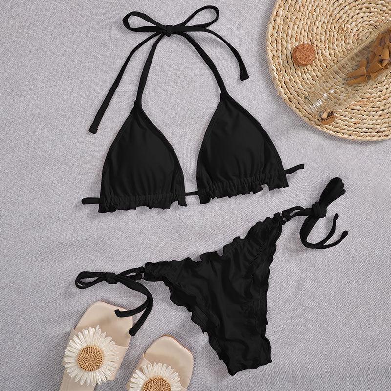 Damen Triangel-Bikini mit charmanten Rüschendetails R&B