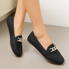 Damen Mokassins mit eleganter Kettenapplikation und komfortabler Laufsohle R&B
