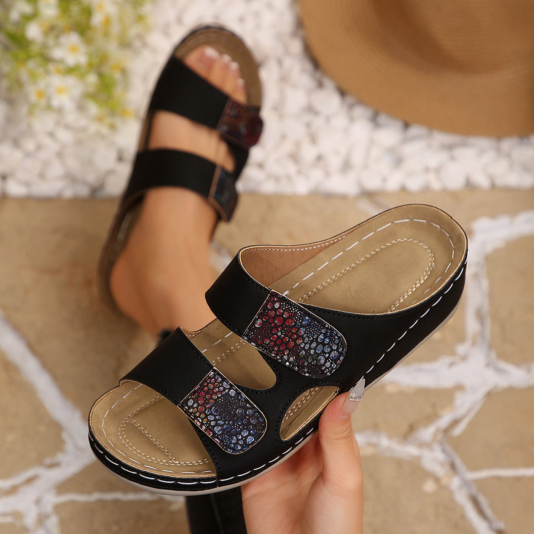 Damen Komfortable Sandalen mit dekorativem Strass-Design R&B