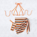 Damen Triangel-Bikini mit modernem Zickzackmuster und verstellbaren Trägern