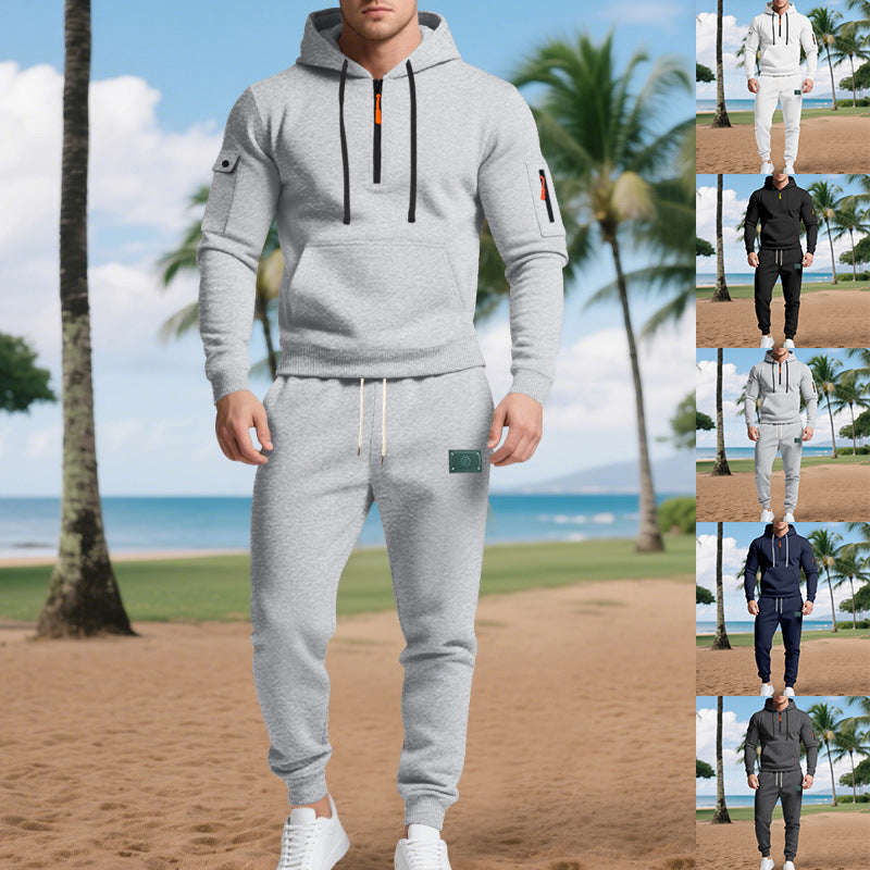 Herren Freizeit-Sweatset mit praktischen Taschen und Kordelzug R&B
