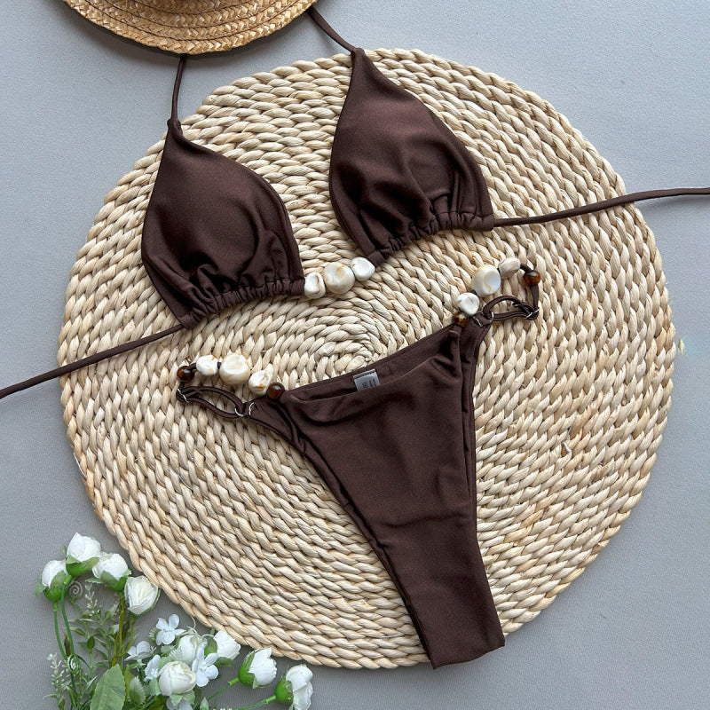 Damen Triangel-Bikini mit eleganten Verzierungen R&B