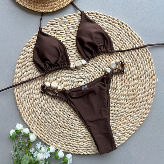 Damen Triangel-Bikini mit eleganten Verzierungen R&B