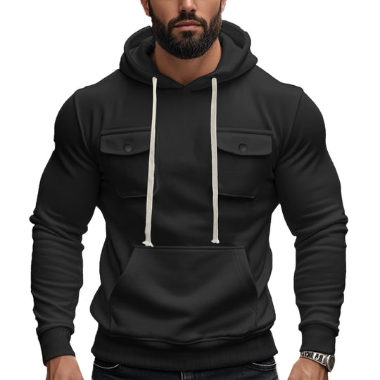 Herren Kapuzenpullover mit praktischen Pattentaschen und modernem Design R&B