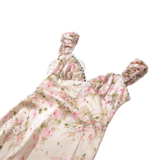 Damen Maxi-Kleid mit floralem Rüschendesign und elegantem Schnitt R&B