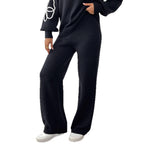 Damen lässige Strickhose mit weitem Schnitt R&B