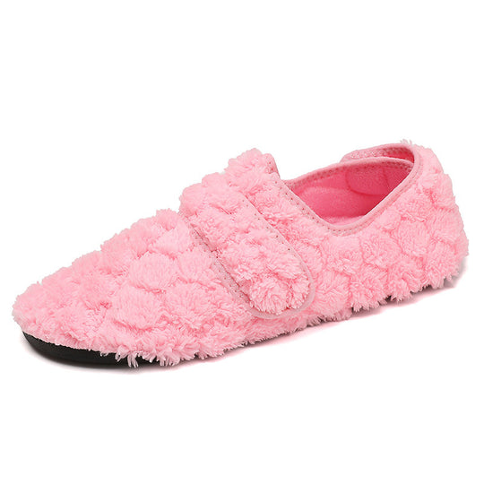Damen Flauschige Hausschuhe mit verstellbarem Klettverschluss R&B