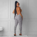 Damen körperbetontes Sport-Outfit mit modischem Print R&B