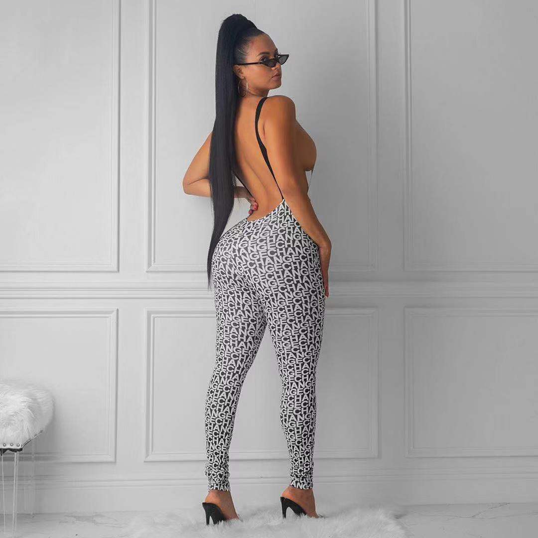 Damen körperbetontes Sport-Outfit mit modischem Print R&B