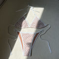 Damen Triangel-Bikini mit filigranem Spitzenmuster R&B