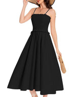 Damen Maxikleid mit geschnürtem Oberteil und fließendem Rock R&B