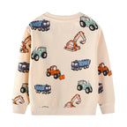 Unisex Sweatshirt mit bunten Baustellenfahrzeugen R&B