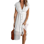 Damen Sommerkleid mit knopflosem Design und fließendem Schnitt R&B