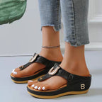 Damen Elegante und bequeme Plateau-Sandalen mit modischem Riemen-Design
